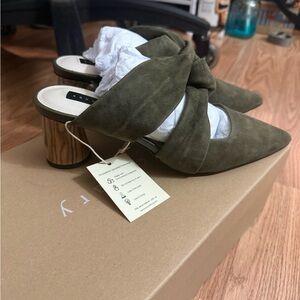 Sanctuary Olive Green Suede Women's Mules